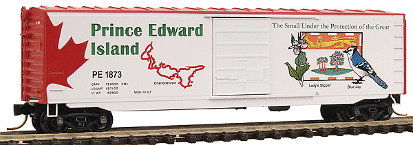 Canadian Province & Territory Series 50' Plug Door Boxcar -- Prince Edward Island #1873 - 9th in Series (white w/Full Color Graphics)