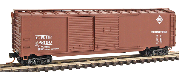 50' Double-Door Auto Boxcar -- Erie #68000 (Boxcar Red, 32" diamond logo, white lettering)