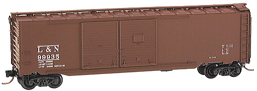 50' Double-Door Auto Boxcar w/End Doors -- Louisville & Nashville #99935 (Boxcar Red w/white lettering)