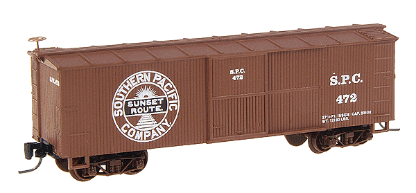 30' Single-Door Wood Boxcar - Ready to Run -- Southern Pacific #424 (Boxcar Red, Large Sunset Logo)