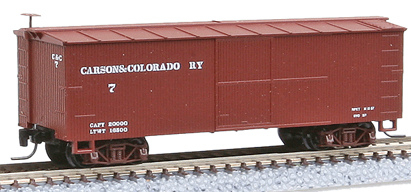30' Boxcar Single Door Nn3 -- Carson & Colorado #7 (Boxcar Red, White Hearld and Lettering)