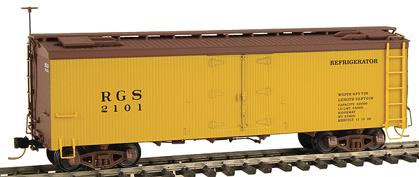 30' Refrigerator Car HOn3 -- Rio Grande Southern #2101 (Boxcar Red, yellow, black)