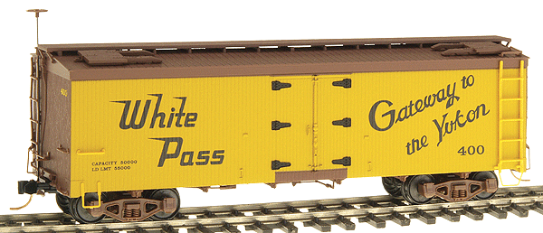 30' Refrigerator Car HOn3 -- White Pass & Yukon #400 (Boxcar Red, yellow "Gateway to the Yukon")