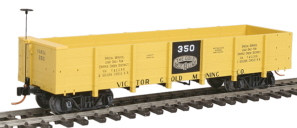 30' Gondola -- Victor Gold Mining Co. #350 (yellow, "The Gold Belt Line" Logo)