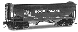 33' Twin Bay Hopper -- RI Peak End Offset Side Boxcar Red w/white Lettering