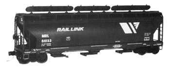 3-Bay Center Flow Covered Hopper with Elongated Hatch -- MRL #51033