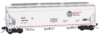 ACF 3-Bay Center Flow Covered Hopper w/Elongated Hatches -- CP/SOO #119145 (light gray)