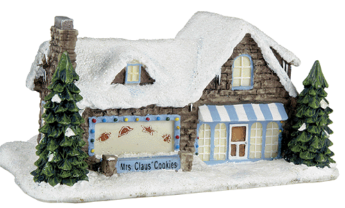 Micro-Seasons(R) Table-Top Town North Pole Village (NOT TRUE TO SCALE) -- Mrs. Claus' Cookies  4-1/2 x 2-1/2 x 2"