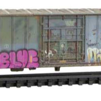 50' Rib-Side Plug-Door Boxcar No Roofwalk 2-Pack - Ready to Run -- CIT Leasing CEFX #501357, 501348 (weathered, gray, yellow conpicuity marks,