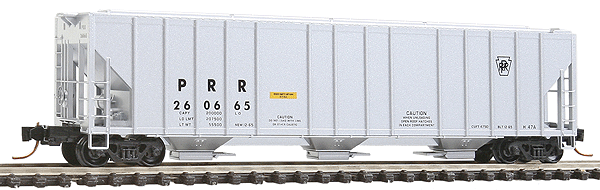 Evans 100 Ton 3-Bay Covered Hopper - Ready to Run -- Pennsylvania Railroad #260665 (gray, Small Keystone Logo)