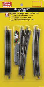 Micro Track 13-Degree Remote Turnout -- Right-Hand