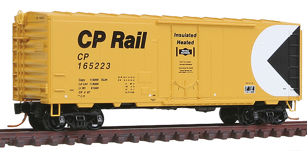 40' Plug-Door Boxcar No Roofwalk 4-Car Runner Pack - Ready to Run -- Canadian Pacific #165165, 165198, 165222, 165223 (yellow, black, white, Mult
