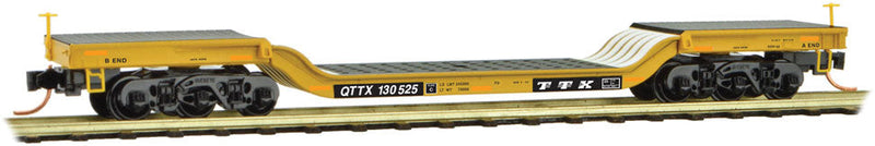 Heavyweight 6-Axle Depressed-Center Flatcar 3-Pack - Ready to Run -- TTX 130525, 130526, 130534 (yellow, black)-1