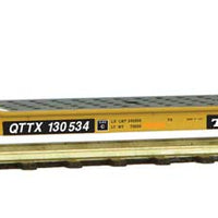 Heavyweight 6-Axle Depressed-Center Flatcar 3-Pack - Ready to Run -- TTX 130525, 130526, 130534 (yellow, black)
