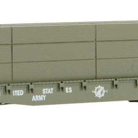 US Army Pontoon Bridge Flatcar Set -  Ready to Run -- 6 Cars w/Pontoon Loads & 2 Cars w/Bridge Deck Loads (green)