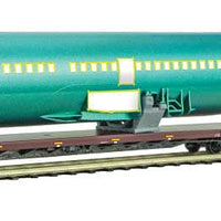 BNSF Fuselage Transportation 4-Car Set w/Loads - Ready to Run -- BNSF (Boxcar Red, yellow Conspicuity Markings)