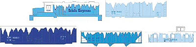 Train Set Icicle Express Collectors Set -- Collector's Set w/GP20 Loco, 40 & 50' Boxcars, Hopper & Caboose