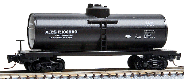 39' Single-Dome Tank Car Runner Pack pkg(4) -- Santa Fe #100909, 100926, 100930, 100942 (black, No Logo)