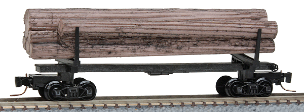 40' Skeleton Log Car w/Load Runner Pack pkg(4) -- Unlettered (black)