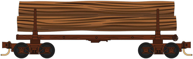 30' Log Car with Load 4-Pack - Ready to Run -- Painted, Unlettered (Boxcar Red)-1