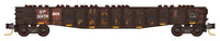 50' Fishbelly Drop-End Gondola 3-Pack with Tie Loader and Loads - Ready to Run -- Union Pacific SP  30420, 30139, 323014 (Weathered, 2 brown, 1 green)