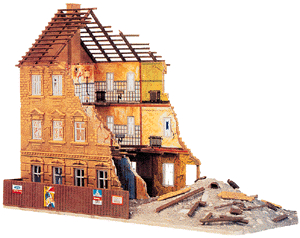 Building Kits -- Building Under Demolition - 3-1/4 x 6"  8.2 x 15.2cm
