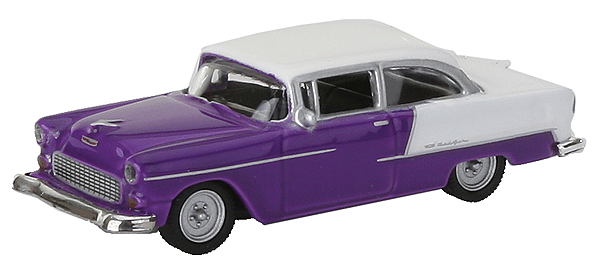 Diecast Automobiles - Chevrolet -- 1955 Belair (Purple, white)