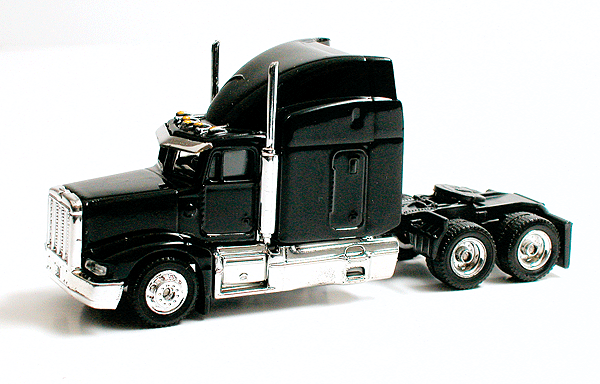 Diecast Truck - Peterbilt -- Black, All Trucks Include Hard Plastic 2-pc. Stackable Display Box