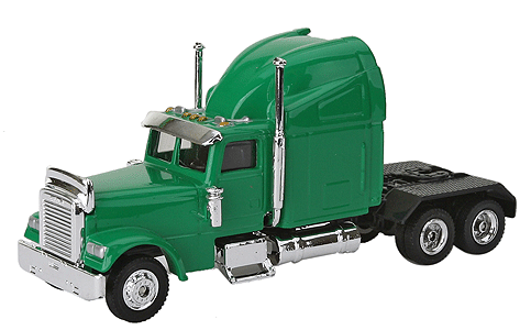 Diecast Truck - Freightliner -- Green, All Trucks Include Hard Plastic 2-pc. Stackable Display Box