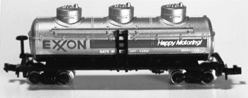 40' 3-Dome Tank Car -- Exxon (silver)