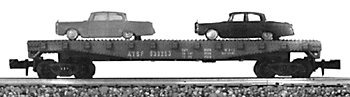 Flatcar w/Autos -- Santa Fe