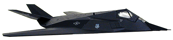 Postage Stamp Die Cast Plane w/Stand -- F-117 "Nighthawk" Stealth Fighter - United States Air Force