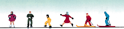 Recreation pkg(6) -- Winter Scenes: Skiers & Ice Skaters