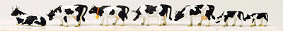 Cows & Calves -- Black & White pkg(6)