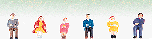 Painted Figure Set -- Sitting Figures pkg(6)