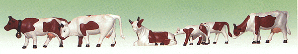 Farm Animals -- Cows & Calves (Brown & White) pkg(6)