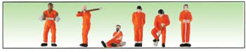 Painted Figure Set -- Prisioners w/Solid Orange Uniforms