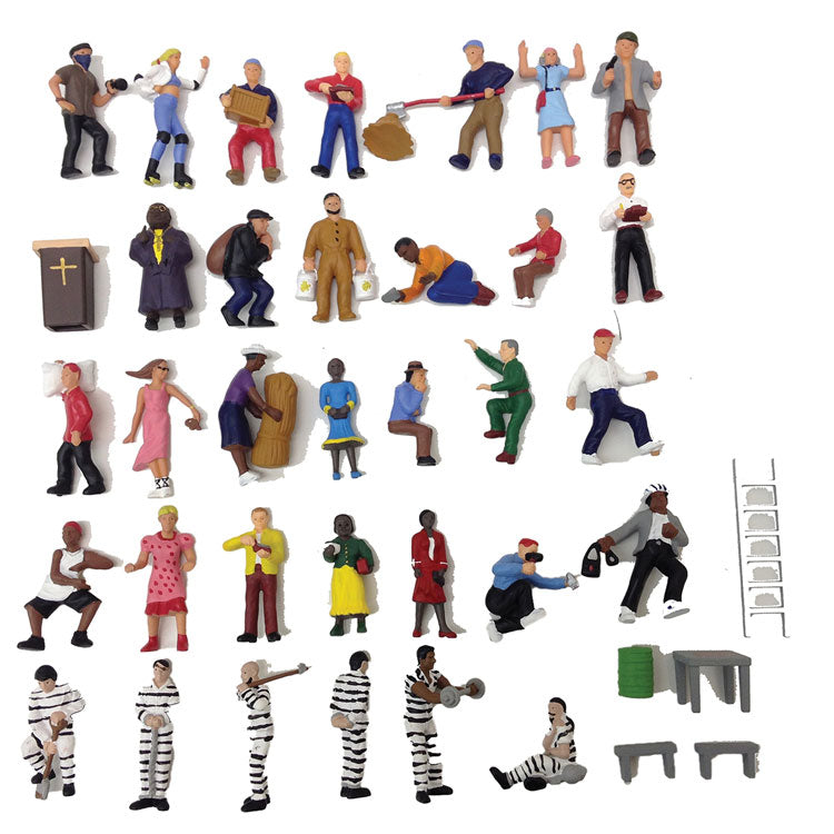 Painted Figures w/Accessories -- 36 Pieces