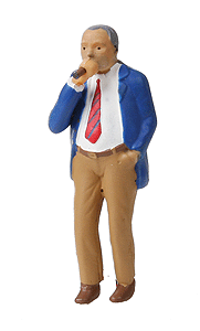 Painted Lighted Figure (LEDs & Fiber Optics for AC/DC) -- Man Smoking Cigar