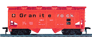 36' Two-Bay Covered Hopper -- Granite Rock (orange)