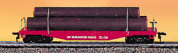 40' Flatcar w/Lumber -- Burlington