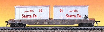 Flatcar w/2 Containers -- Santa Fe
