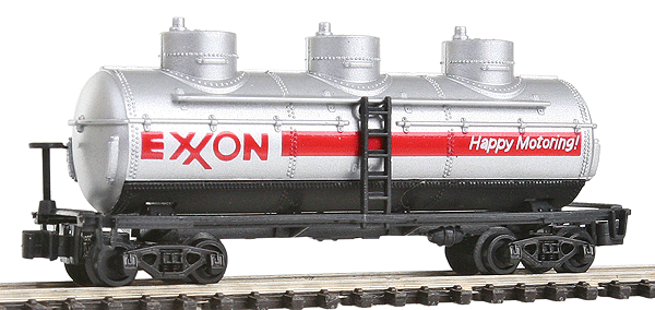 40' 3-Dome Tank Car -- Exxon ("Happy Motoring")