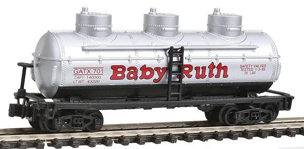 40' 3-Dome Tank Car -- Baby Ruth GATX