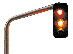 Lighted Traffic Lights -- Hanging Right
