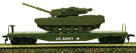 Military Action Series -- 40' Flatcar w/Abrams Tank