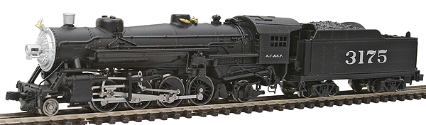 2-8-2 Mikado w/Standard Tender - Standard DC -- Santa Fe (black, silver)-1