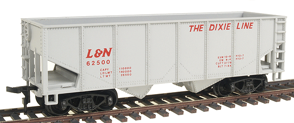 36' 2-Bay Open Top Hopper -- Louisville & Nashville "The Dixie Line"