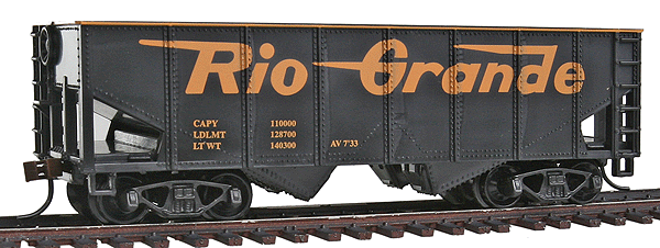36' 2-Bay Open Top Hopper -- Denver & Rio Grande Western