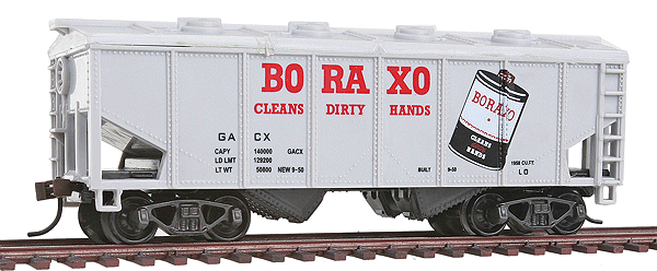 36' 2-Bay Covered Hopper -- Boraxo "Cleans Dirty Hands"